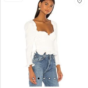 MAJORELLE Corie Top in White 🤍 Size M. Orig $158 Brand new with tags attached!